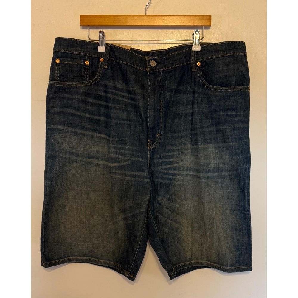 Levis 569 Loose Straight Denim Shorts Mens 42 Dark Wash Blue Jean Shorts NWT